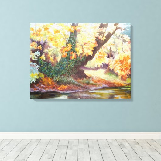 Herbst zum Darent 1999 Leinwanddruck (Insitu (Holzboden))