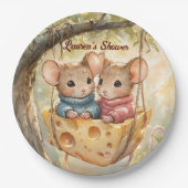 Herbst-Zwillinge-Baby-Party-Teller Pappteller (Vorderseite)