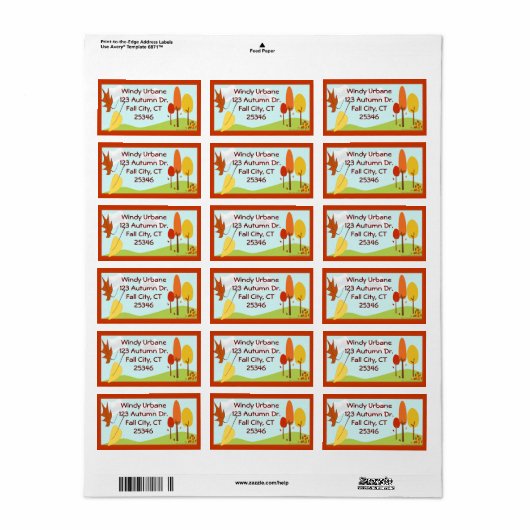 Herbstadresse Adressaufkleber (Vorne)