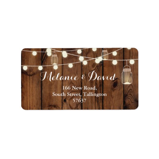 Herbstadresse Labels Wood Festive Xmas Rustikal Adressaufkleber (Vorne)