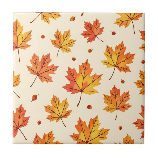Herbstahornblätter-Fallmuster Fliese (Vorderseite)