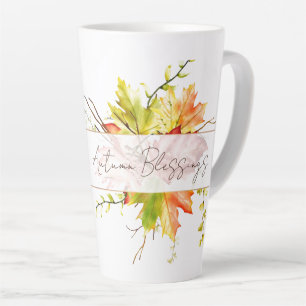 Herbstahornblätter mit individuellem Text Milchtasse