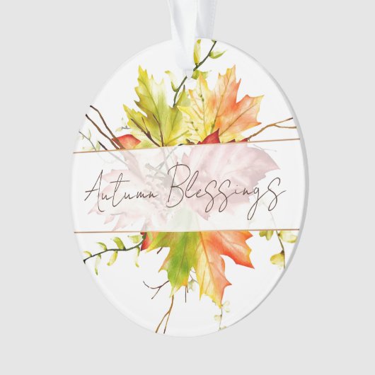 Herbstahornblätter mit individuellem Text Ornament (Vorderseite)