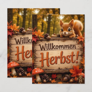 Herbstanfang Grüße: Die schönsten Sprüche und Wüns Ankündigungspostkarte