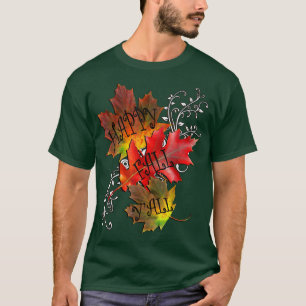 Herbstangebot glücklich Fall Yall, Muster-Blätter T-Shirt