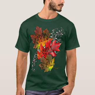 Herbstangebot glücklich Fall Yall, Muster-Blätter T-Shirt