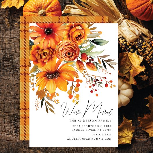 Herbstankündigung Blume Bouquet-Bewegung Einladung