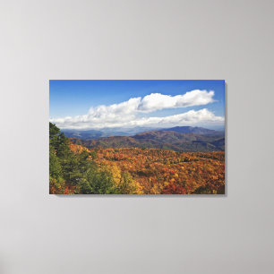 Herbstansicht der südlichen Appalachen-Berge Leinwanddruck
