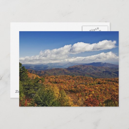 Herbstansicht der südlichen Appalachen Postkarte (Vorne/Hinten)