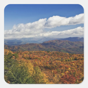 Herbstansicht der südlichen Appalachen Quadratischer Aufkleber
