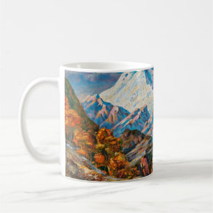 Herbstansicht des zweiköpfigen Berges Elbrus. Mou Kaffeetasse