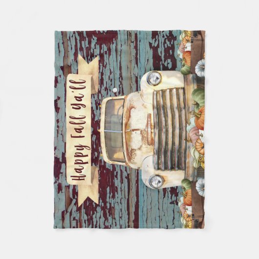 Herbstantik Rustikale Lkw & Herbstpumpen Fleecedecke (Vorderseite)