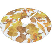 Herbstanzeigen: Design des Aquarellfarben-Erntedan Polyester Weihnachtsbaumdecke (Schrägansicht)