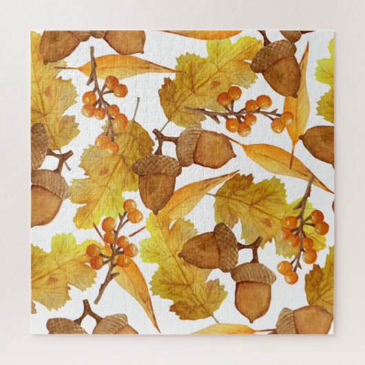 Herbstanzeigen: Design des Aquarellfarben-Erntedan Puzzle (Vertikal)