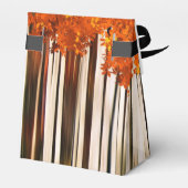 Herbstapelbaumwald Moderne Wälder orange grau Geschenkschachtel (Rückseite)