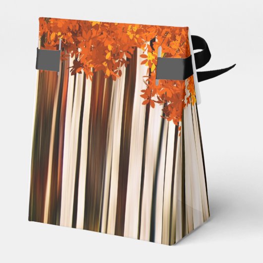 Herbstapelbaumwald Moderne Wälder orange grau Geschenkschachtel (Rückseite)