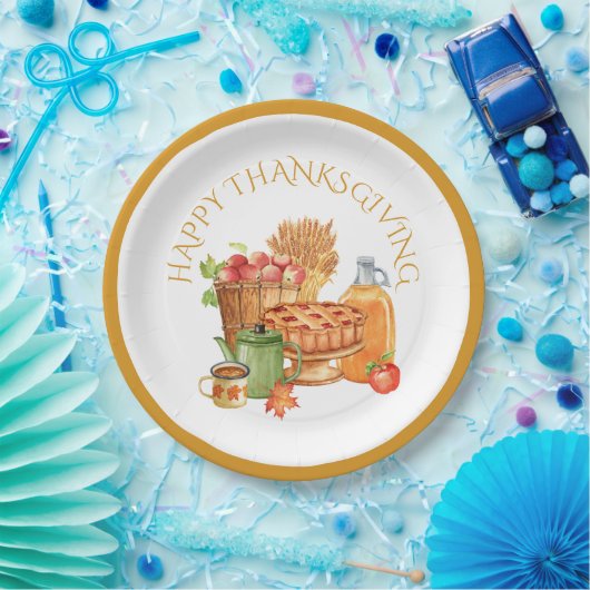 Herbstäpfel, Apfelkuchen, Kaffee Pappteller (Party)