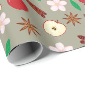 Herbstäpfel, Blume, Star Anise Erntedank Geschenkpapier (Rolleneckpunkt)
