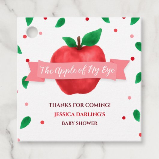 Herbstapfel meiner Babyauge-Dusche Geschenkanhänger (Vorderseite)