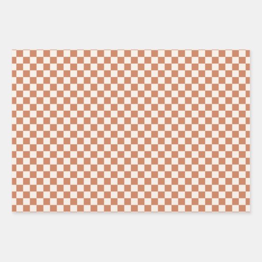 Herbstäpfel mit Karos und Streifen Geschenkpapier Set (Vorderseite 2)