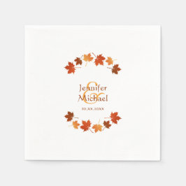 Herbstapfel verlasse rustikale Hochzeit im Herbst Serviette