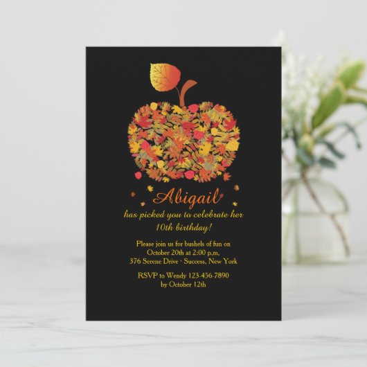 Herbstappung Einladung (Stehend Vorderseite)