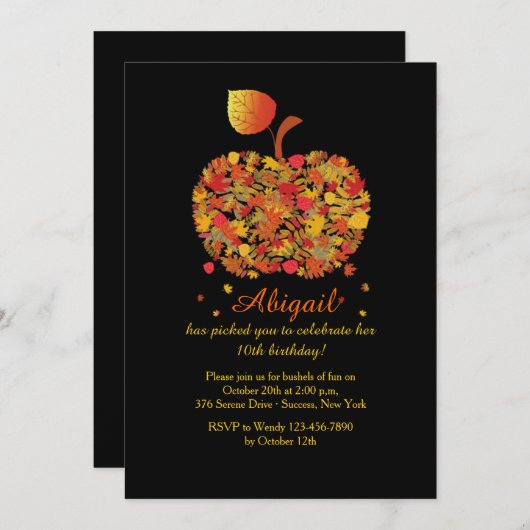 Herbstappung Einladung (Vorne/Hinten)