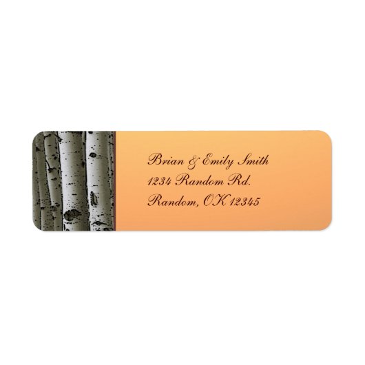 Herbstaspen rustikale Rücksendeadressen-Aufkleber (Vorne)