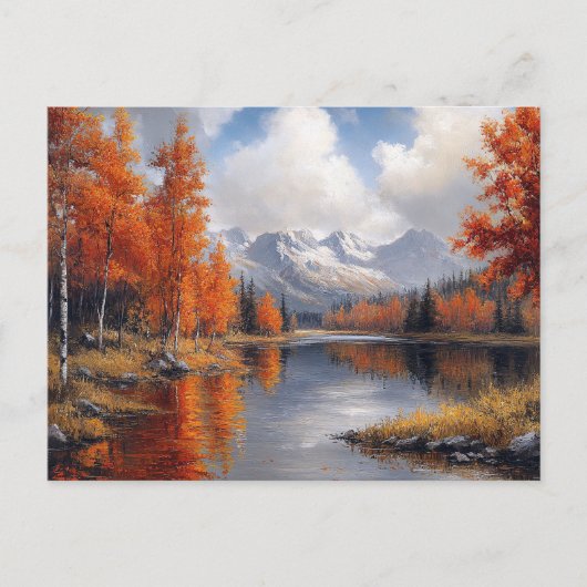 Herbstasphaltierte Wälder und Berge Landschaft Postkarte (Vorderseite)
