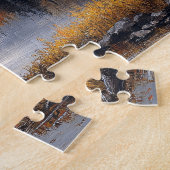 Herbstasphaltierte Wälder und Berge Landschaft Puzzle (Seite)