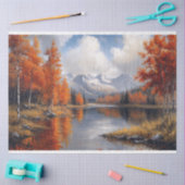 Herbstasphaltierte Wälder und Berge Landschaft Seidenpapier (Basteln)