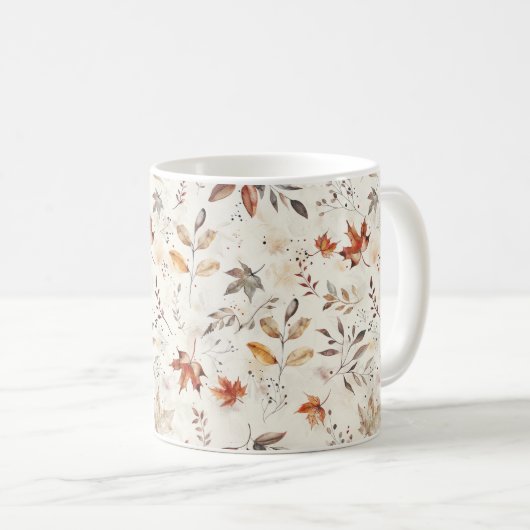 Herbstästhetisches Muster für Hübsche Herbstlaube Kaffeetasse (VorderseiteRechts)