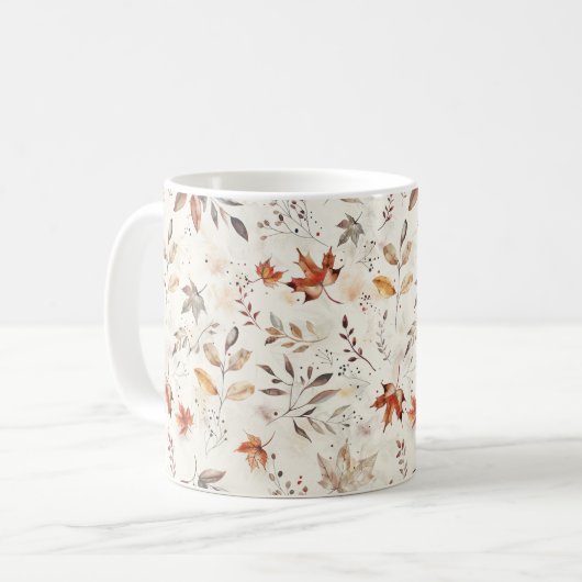 Herbstästhetisches Muster für Hübsche Herbstlaube Kaffeetasse (Vorderseite Links)