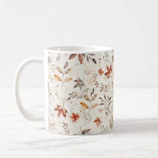Herbstästhetisches Muster für Hübsche Herbstlaube Kaffeetasse (Links)