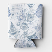 Herbstatmen Luxus Blaue Blume Nahtloses Muster Dosenkühler (Vorderseite)