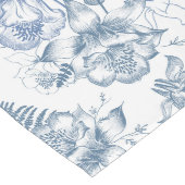 Herbstatmen Luxus Blaue Blume Nahtloses Muster Großer Tischläufer (Ecke)