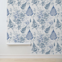 Herbstatmen Luxus Blaue Blume Nahtloses Muster