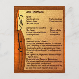 Herbstaufgangs-Käsekuchen-Rezept-Postkarte Postkarte