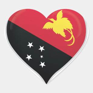 Herbstaufkleber der Liebe Papua neue Guinea Herz-Aufkleber