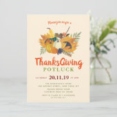 Herbstausbreitung Erntedank potluck Einladung (Stehend Vorderseite)