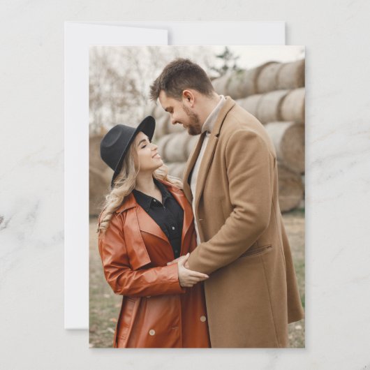 Herbstausbruch Rustikales Boho Foto Save The Date (Rückseite)