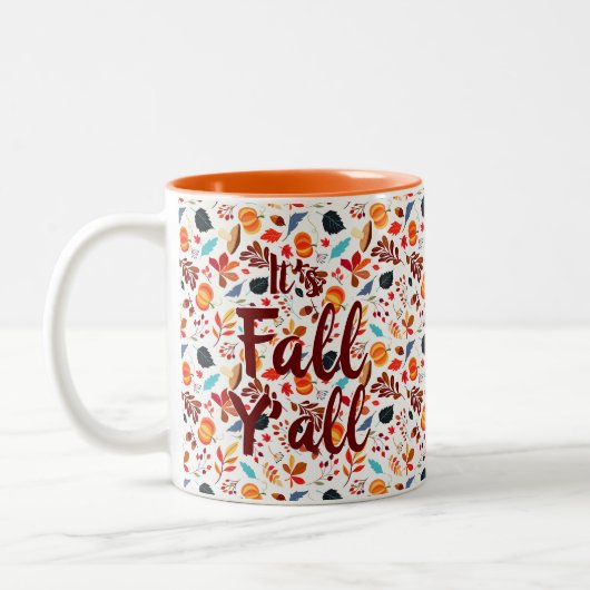 Herbstausbrüche "Es ist Fall Y'all" Zweifarbige Tasse (Links)