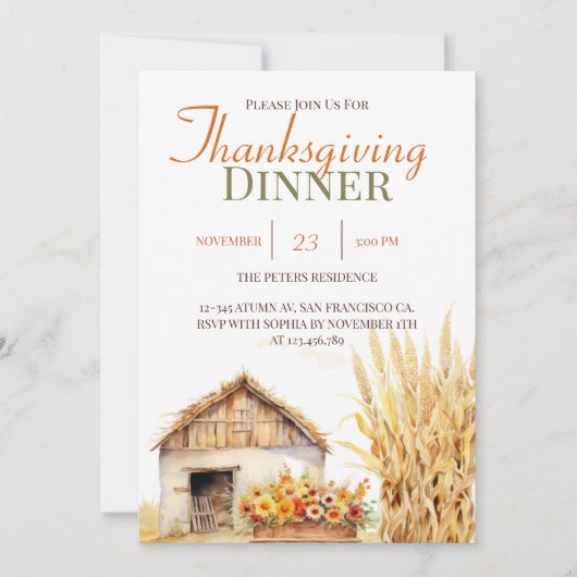 Herbstausend Erntedank Einladung (Vorderseite)