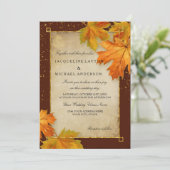 Herbstausfall Blätter Elegante Hochzeit Einladung (Stehend Vorderseite)