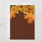 Herbstausfall Blätter Elegante Hochzeit Einladung (Rückseite)