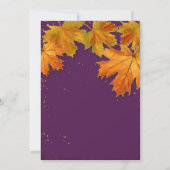 Herbstausfall Blätter Elegante Hochzeit Einladung (Rückseite)