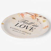 Herbstausfälle bei Hochzeiten in der Liebe Pappteller (Schrägansicht)