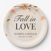 Herbstausfälle bei Hochzeiten in der Liebe Pappteller (Vorderseite)