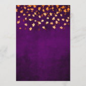 Herbstausgabe Gold und Lila Hochzeit Menükarte (Rückseite)