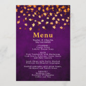 Herbstausgabe Gold und Lila Hochzeit Menükarte (Vorderseite)